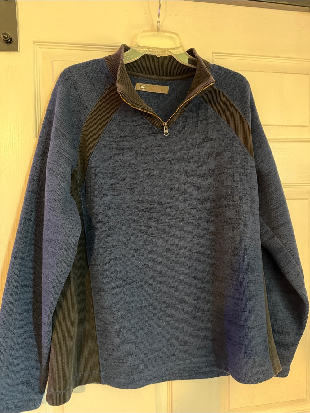 REI Men's Half-Zip Pullover in Navy with Charcoal Accents